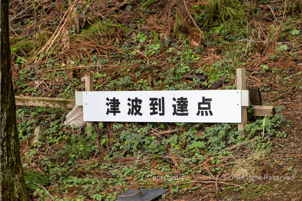 石巻市震災遺構大川小学校裏山津波到達点